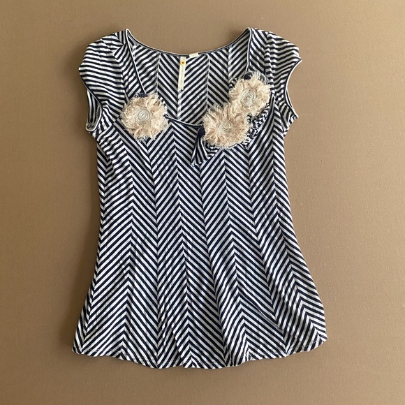 Anthropologie Little Yellow Button Top Flower Sz S - Picture 11 of 11